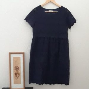 Roolee Tea n rose navy eyelet dress size small